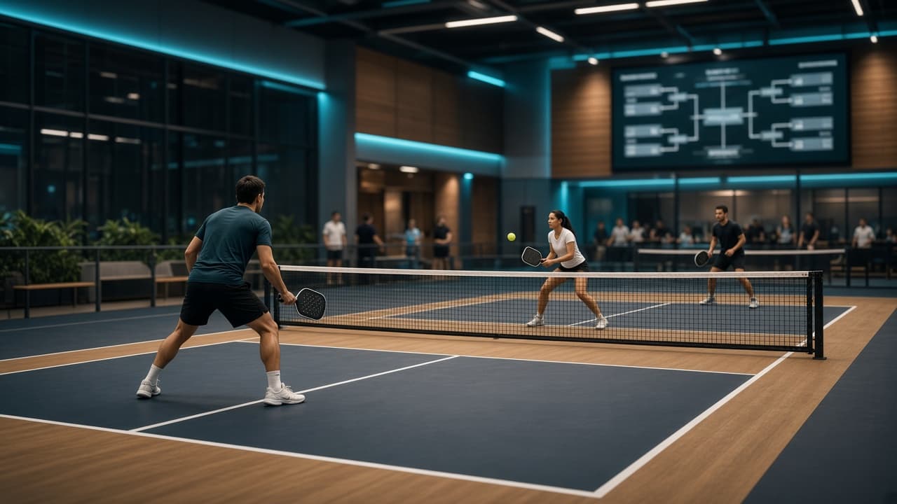 Indoor pickleball arena ready for tournament play